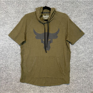 Under Armour Project Rock Shirt Mens Small Green Short Sleeve Charged Cotton Tee